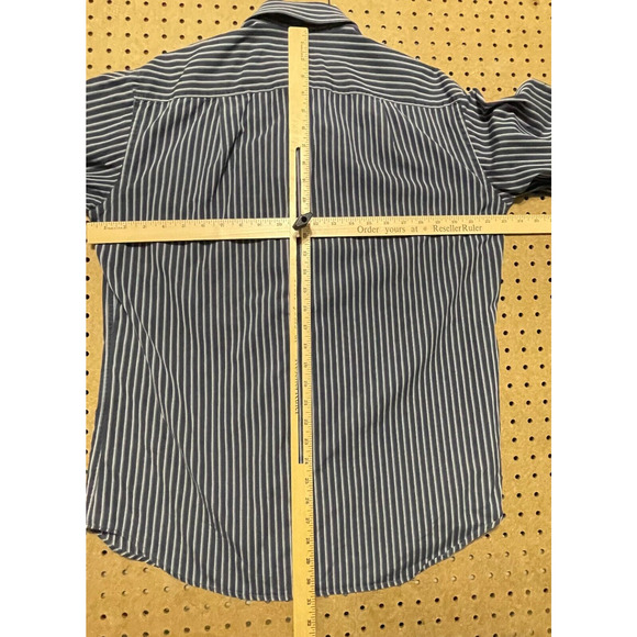 Brioni Modern LS Button Up Shirt Italy Made Pinstripe Dark Gray Large Men - Picture 7 of 10